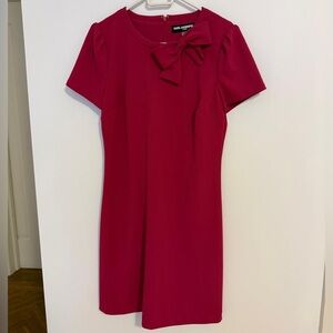 Karl Lagerfeld Raspberry Bow-Front Sheath Dress